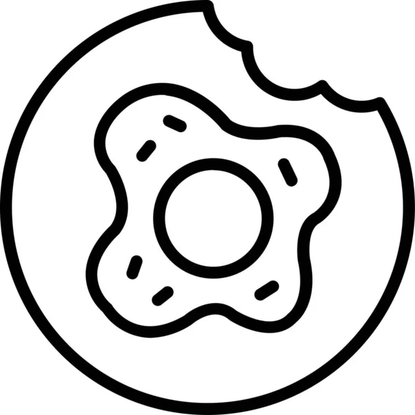 Donut Dulce Panadería Icono Estilo Esquema — Archivo Imágenes Vectoriales