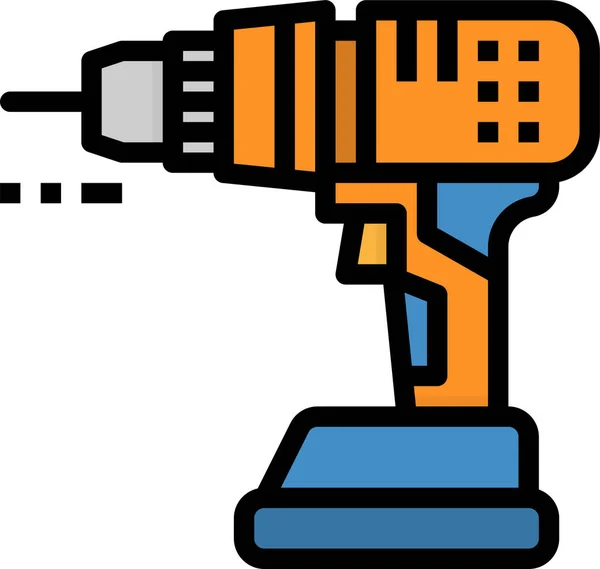 Boormachine Apparatuur Icoon Gevulde Outline Stijl — Stockvector