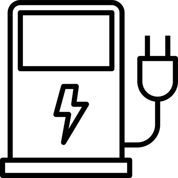 Ikona Ładowania Stacji Elektrycznej — Wektor stockowy