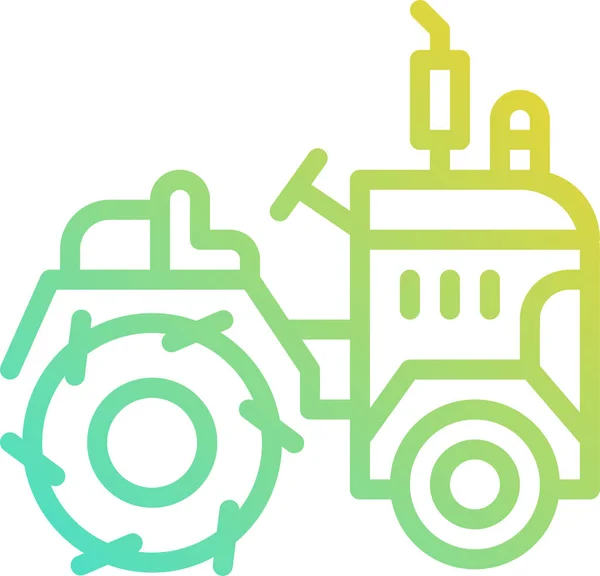Agriculture Ferme Tracteur Icône Dans Style Lisse — Image vectorielle