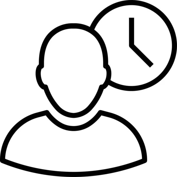 Ícone Tempo Relógio Empregado Estilo Esboço —  Vetores de Stock