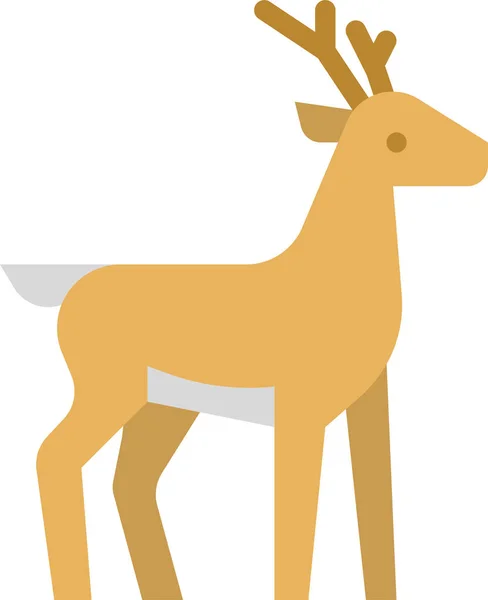 Животные Икона Жизни Оленей Плоском Стиле — стоковый вектор