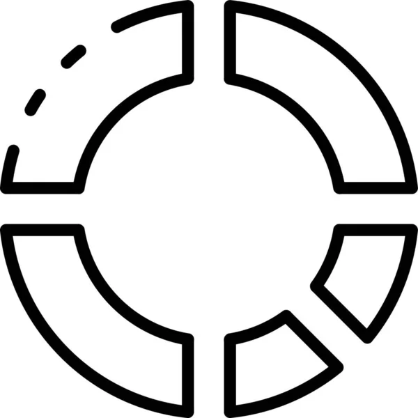 Tortendiagramm Symbol Umrissstil — Stockvektor