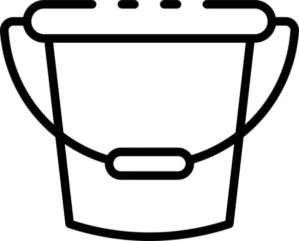 Cubo Cubo Utensilio Icono — Vector de stock