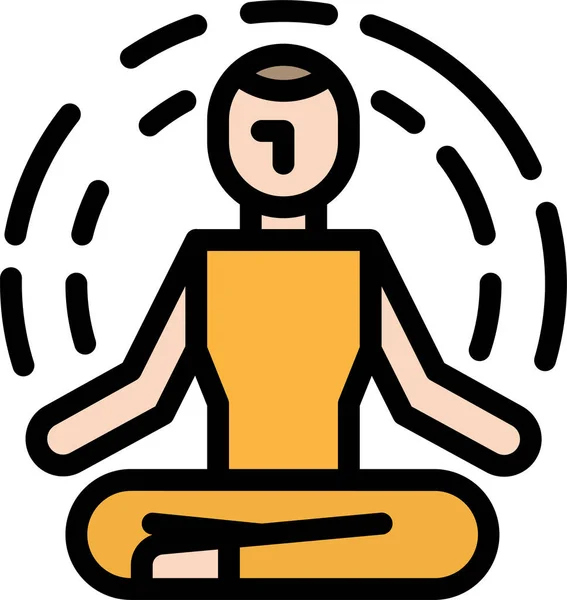 Meditación Ejercicio Icono Relajante Estilo Contorno Lleno — Archivo Imágenes Vectoriales