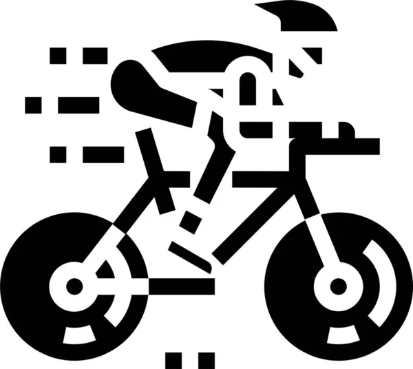 Athlete Bicycle Race Icon Solid Style — Stock Vector