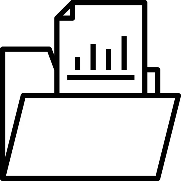 Ordnerdatei Datensymbol Umrissstil — Stockvektor