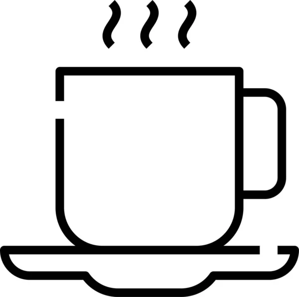 Mugg Kaffekopp Ikon Kontur Stil — Stock vektor