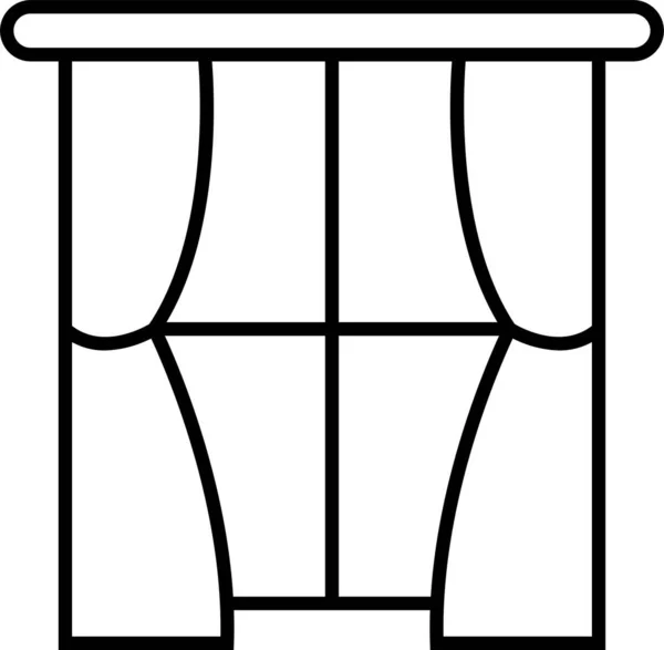 Fenêtre Rideaux Décoration Icône — Image vectorielle
