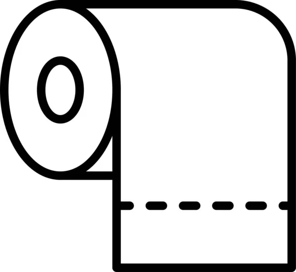 Ikona Toaletního Papíru Stylu Osnovy — Stockový vektor