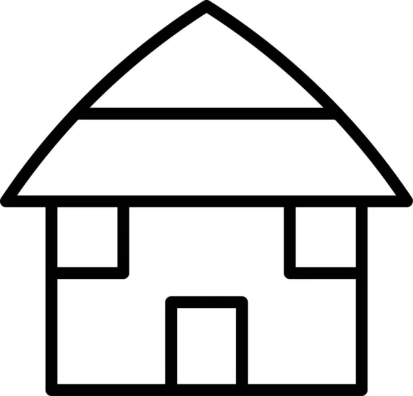 建筑风格简约的家庭建筑图标 — 图库矢量图片