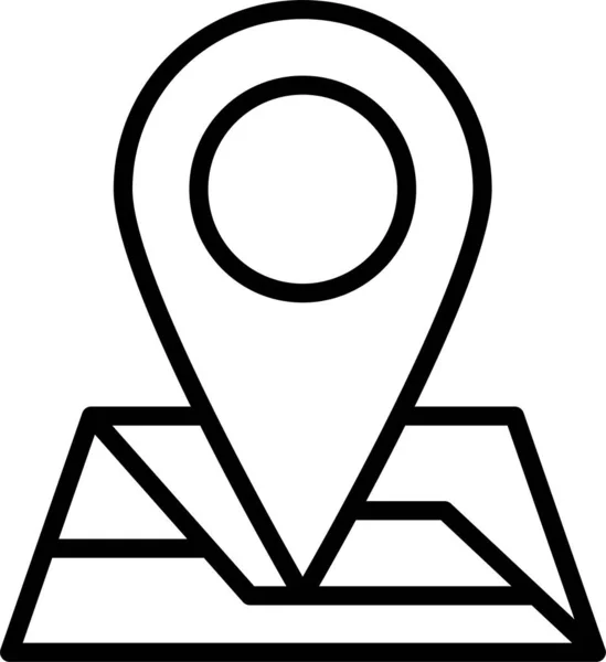 Pin Mapping Positie Pictogram Omtrek Stijl — Stockvector