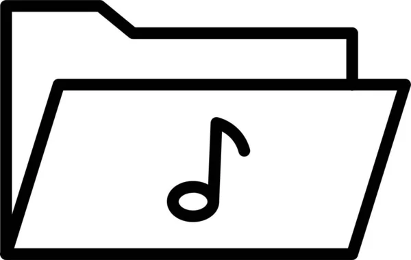Fichier Icône Document Musique Dans Style Contour — Image vectorielle