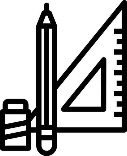 Projekt Graficzny Ołówek Ikona Kategorii Narzędzia Konstrukcja — Wektor stockowy