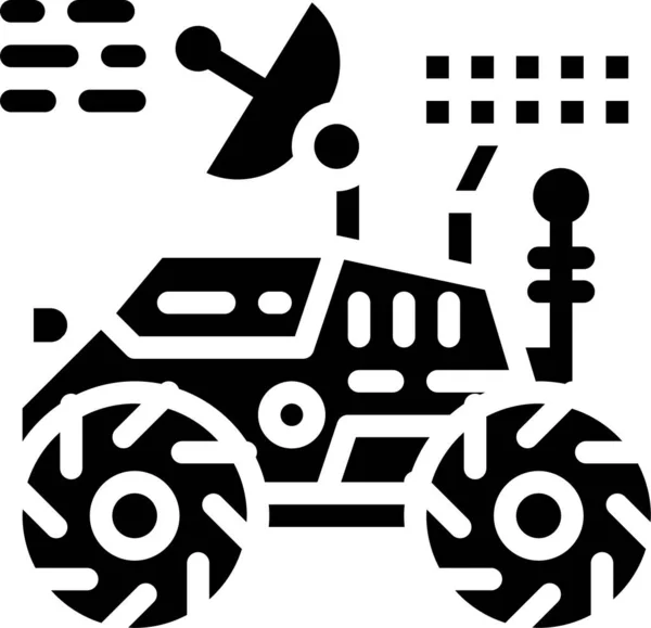 Automóvil Luna Rover Icono Estilo Sólido — Vector de stock