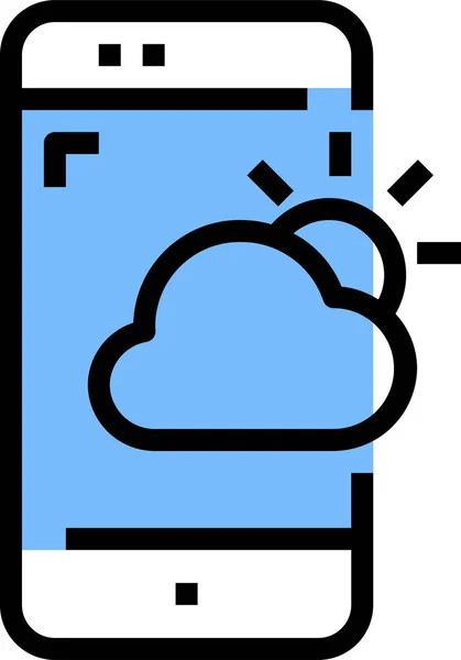 アウトラインスタイルの天気アプリのアイコン — ストックベクタ