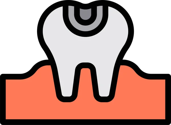 Cárie Ícone Dentista Dental Estilo Esboço Preenchido —  Vetores de Stock