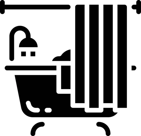 Baño Cuarto Baño Icono Bañera Estilo Sólido — Vector de stock