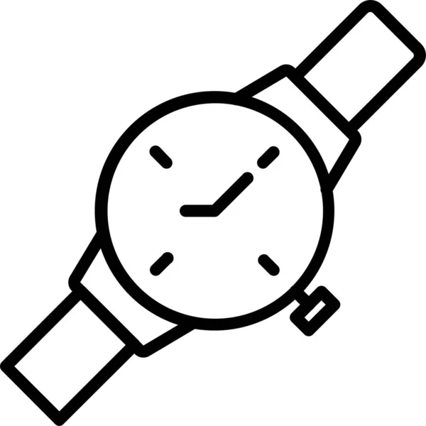 Reloj Tiempo Circular Icono Estilo Contorno — Vector de stock