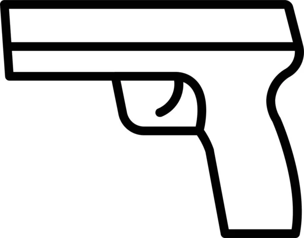 アウトラインスタイルのピストル銃の腕のアイコン — ストックベクタ