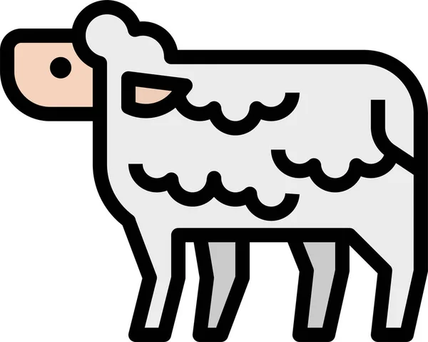 Zvířata Farma Zemědělství Ikona Vyplněném Stylu — Stockový vektor