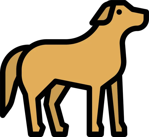 Animals Dog Kingdom Icon Filled Outline Style — 图库矢量图片