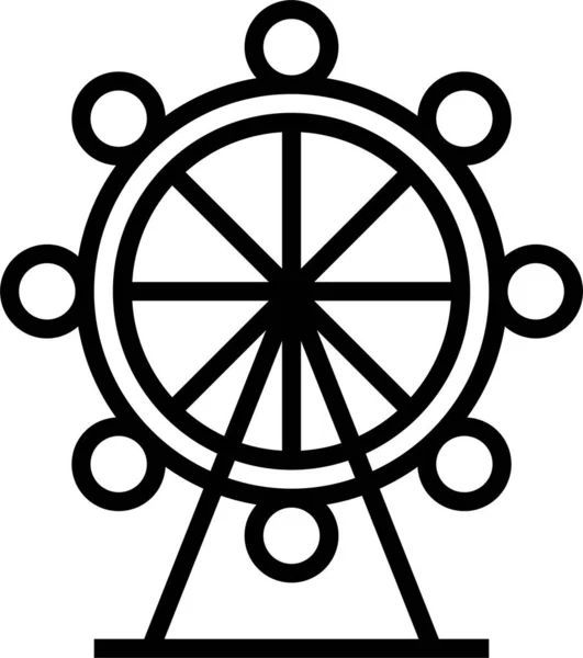 Иконка Колесо Обозрения Стиле Абрис — стоковый вектор