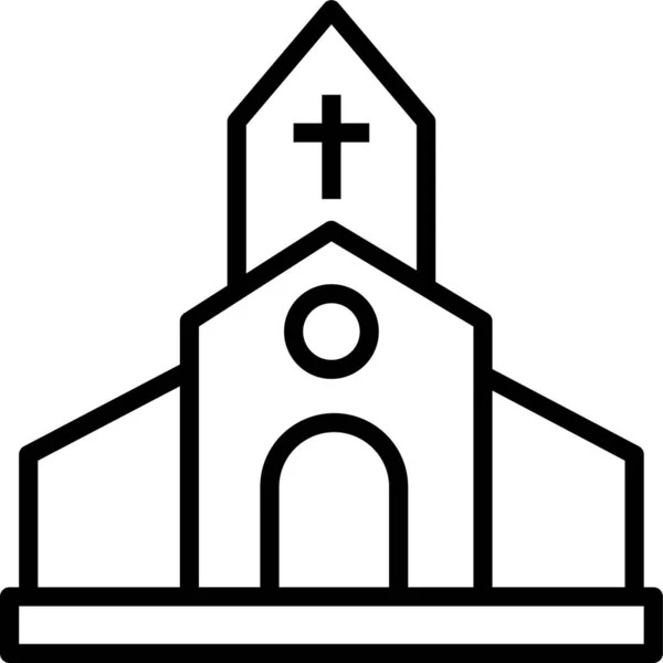 Religión Cristiana Icono Católico Estilo Del Esquema — Vector de stock