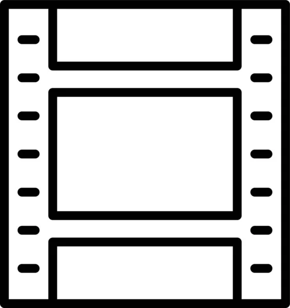 Film Roll Cinema Icoon Grote Lijnen Stijl — Stockvector