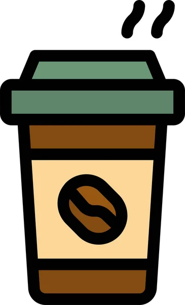 Wegweisendes Kaffeetassen Symbol Ausgefüllten Outline Stil — Stockvektor