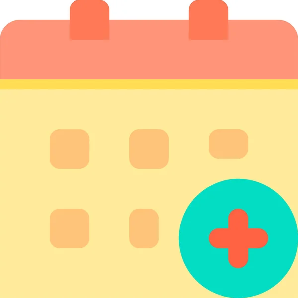 Add Calendar Date Icon Flat Style — Stock Vector