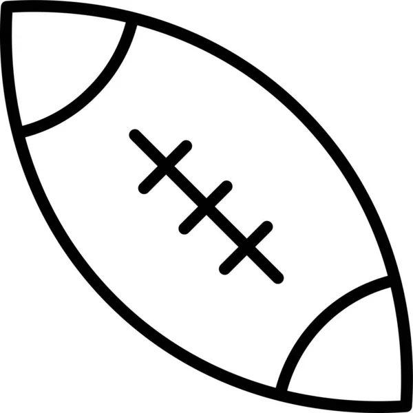 Icono Rugby Fútbol Americano Estilo Esquema — Vector de stock