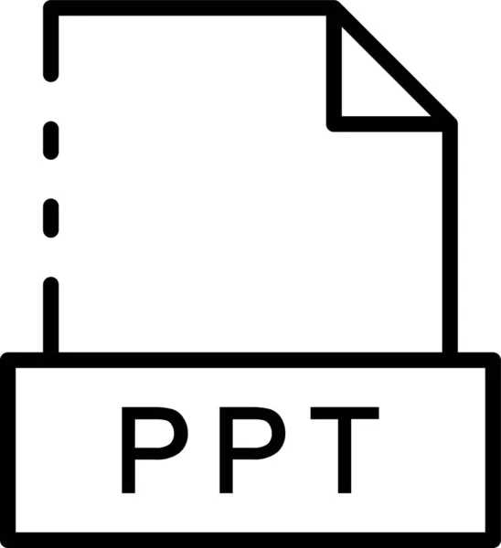 Ppt Extension Format Symbol Umrissstil — Stockvektor