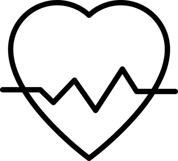 心脏病健康图标的轮廓风格 — 图库矢量图片