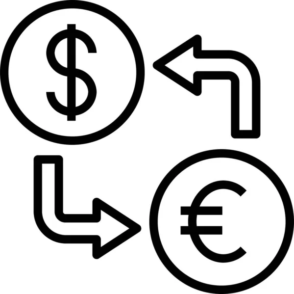 Euro Pénz Ikon Cseréje — Stock Vector