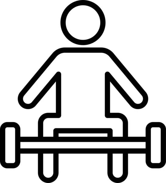 Haltérophilie Gymnase Icône Exercice Dans Style Contour — Image vectorielle