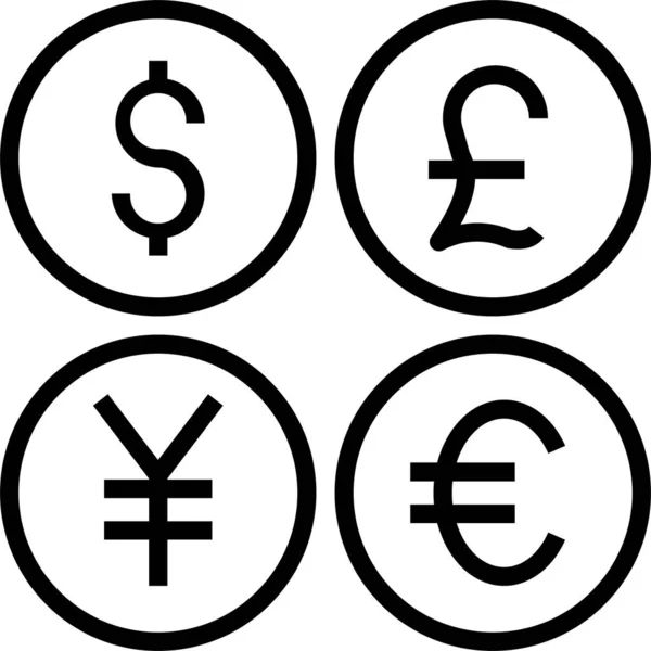 Pièces Argent Dollar Icône — Image vectorielle