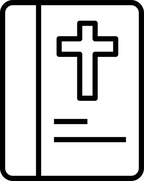 Χριστιανικό Θρησκευτικό Βιβλίο Εικονίδιο Στυλ Περίγραμμα — Διανυσματικό Αρχείο