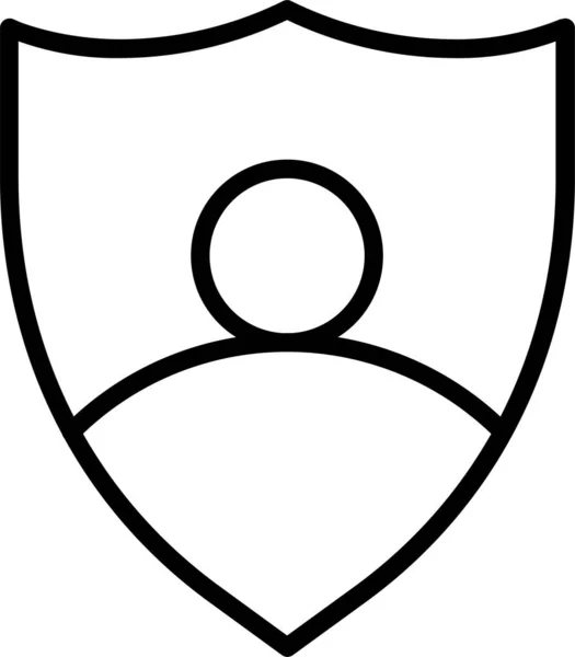 Escudo Seguro Protección Icono Estilo Esquema — Archivo Imágenes Vectoriales
