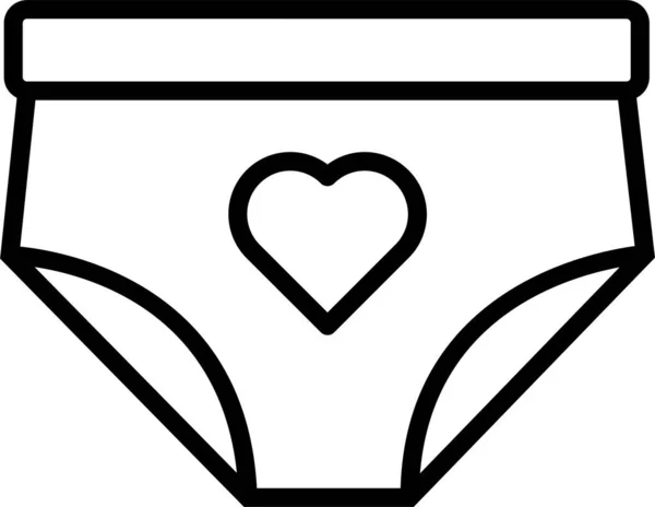 Çamaşırı Kalp Aşk Simgesi Ana Hatlarıyla — Stok Vektör