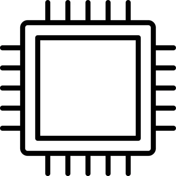 Cpu Prozessor Technologie Symbol Umriss Stil — Stockvektor
