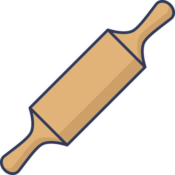 Rolling Pin Bakery Icon Filled Outline Style — Stock Vector