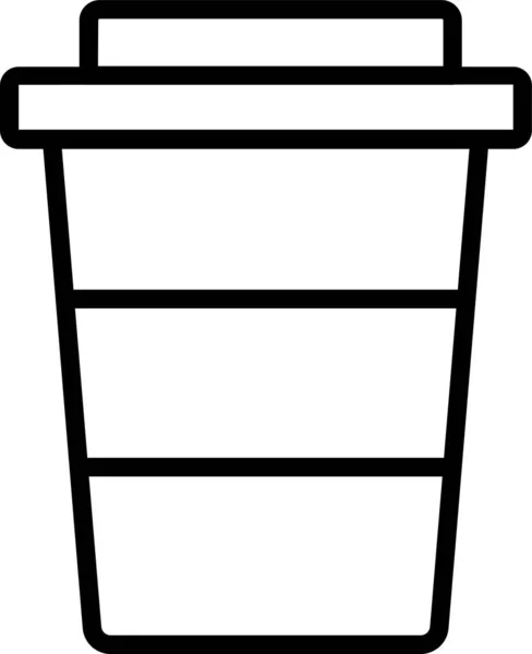 Paper Cup Coffee Icon Outline Style — Stock Vector