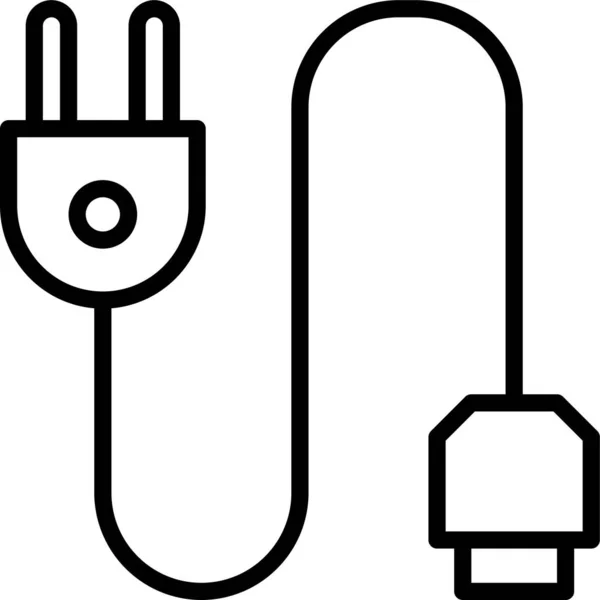 Steckdosen Stecker Symbol Umriss Stil — Stockvektor