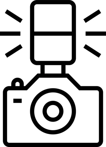 Flash Fotocamera Fotografia Icona — Vettoriale Stock