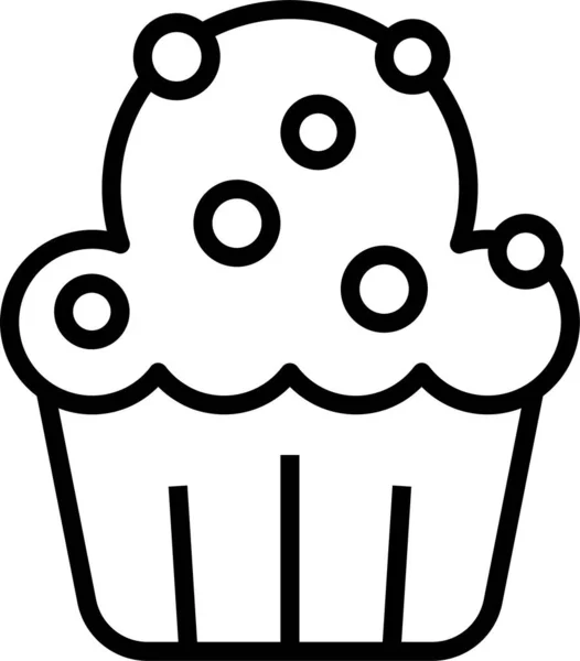 Bäckerei Dessert Süße Ikone Umriss Stil — Stockvektor