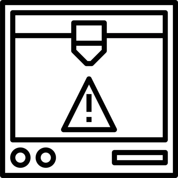 Icono Error Impresión Alerta Estilo Esquema — Vector de stock