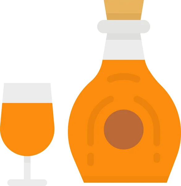 酒精类白兰地的扁平图标 — 图库矢量图片