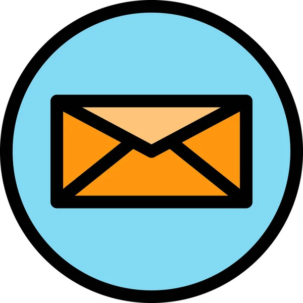 Email Icône Lettre Essentielle Dans Style Rempli Contour — Image vectorielle