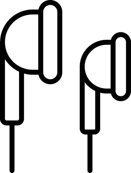 Навушники Звукова Піктограма Навушників Стилі Контурів — стоковий вектор